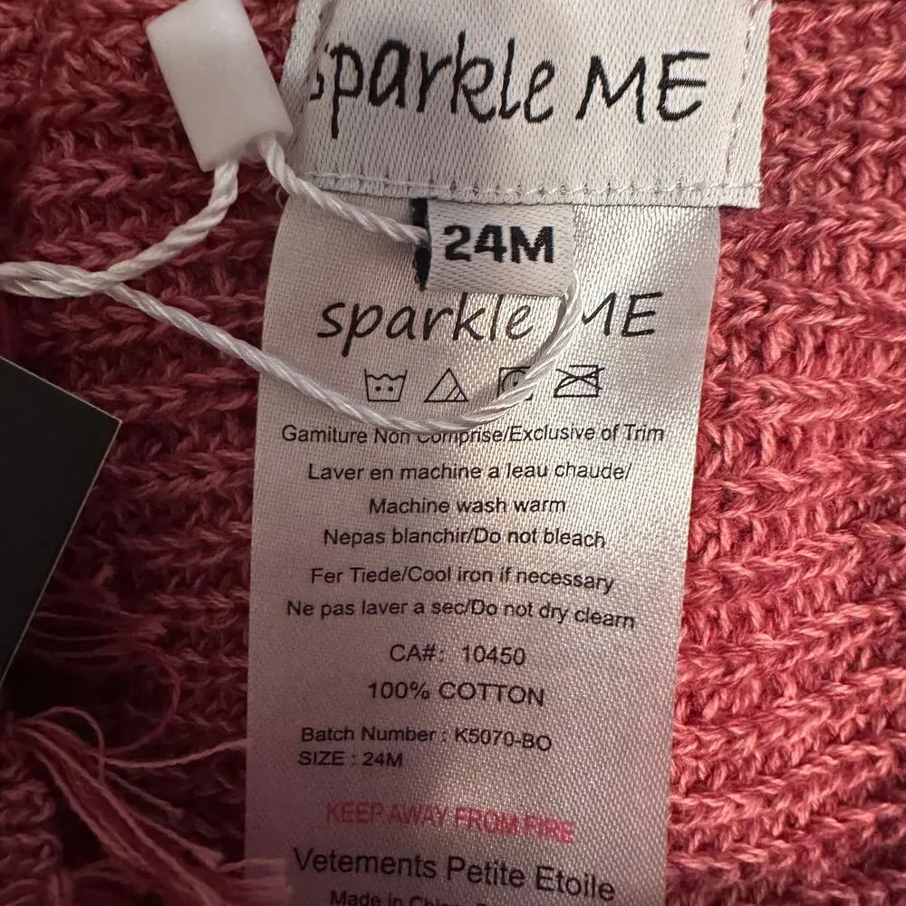 Sparkle Me NEW Strawberry Heather Fringed Bonnet Baby Size 24 Months Outdoor Hat